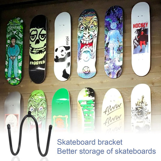 Skateboard wandhouders set van 2 zwart - happygetfit.com