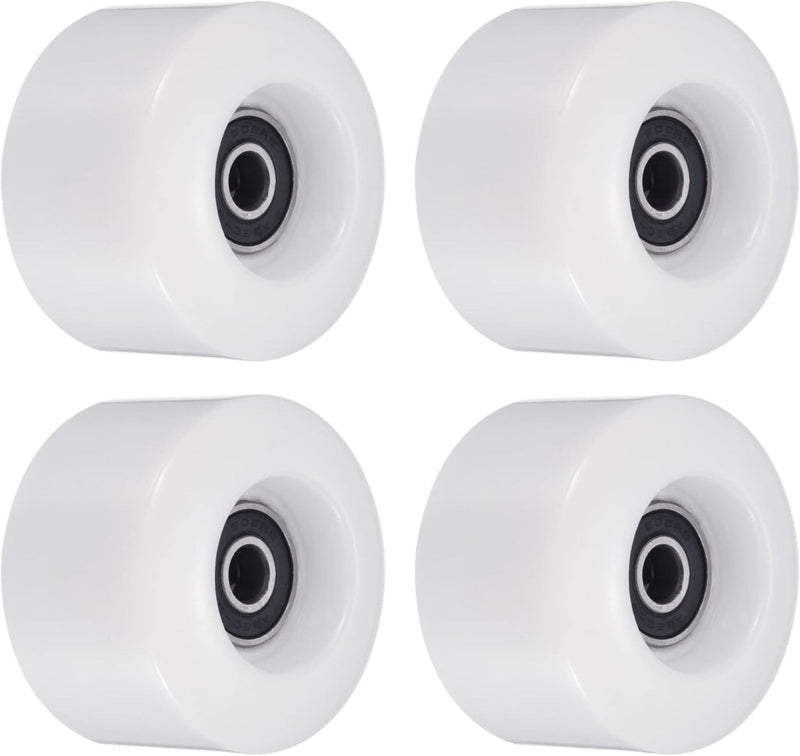 Laden Sie das Bild in Galerie -Viewer, Skateboard wielen 4 stuks 55 mm 80A wit met ABEC-9 lagers – cruiser wielen – skateboard accessoires - happygetfit.com
