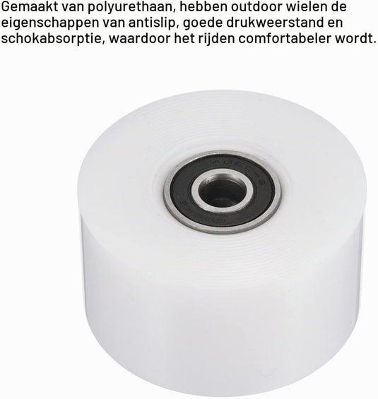 Skateboard wielen 4 stuks 55 mm 80A wit met ABEC-9 lagers – cruiser wielen – skateboard accessoires - happygetfit.com