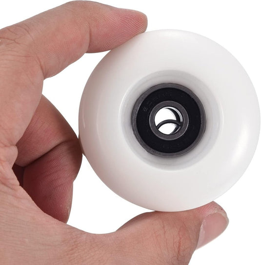 Skateboard wielen 4 stuks 55 mm 80A wit met ABEC-9 lagers – cruiser wielen – skateboard accessoires - happygetfit.com