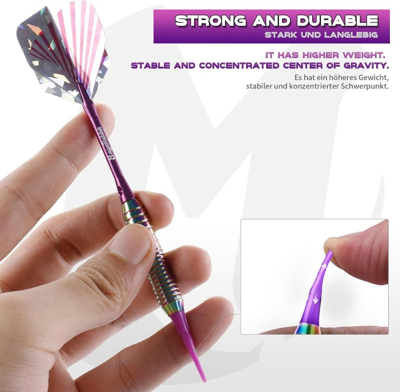 Laad afbeelding in Galerijviewer, Softtip dartpijlen 3 stuks 18 gram met aluminium shafts en reserveflights – elektronische darts – dartaccessoires - happygetfit.com
