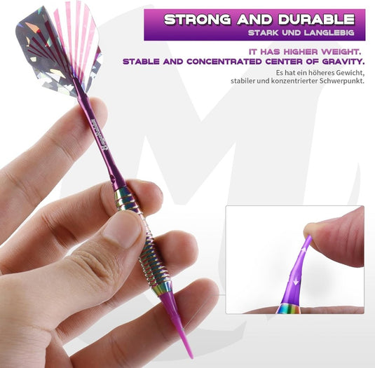 Softtip dartpijlen 3 stuks 18 gram met aluminium shafts en reserveflights – elektronische darts – dartaccessoires - happygetfit.com