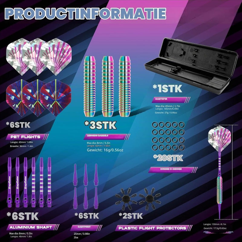 Laad afbeelding in Galerijviewer, Softtip dartpijlen 3 stuks 18 gram met aluminium shafts en reserveflights – elektronische darts – dartaccessoires - happygetfit.com
