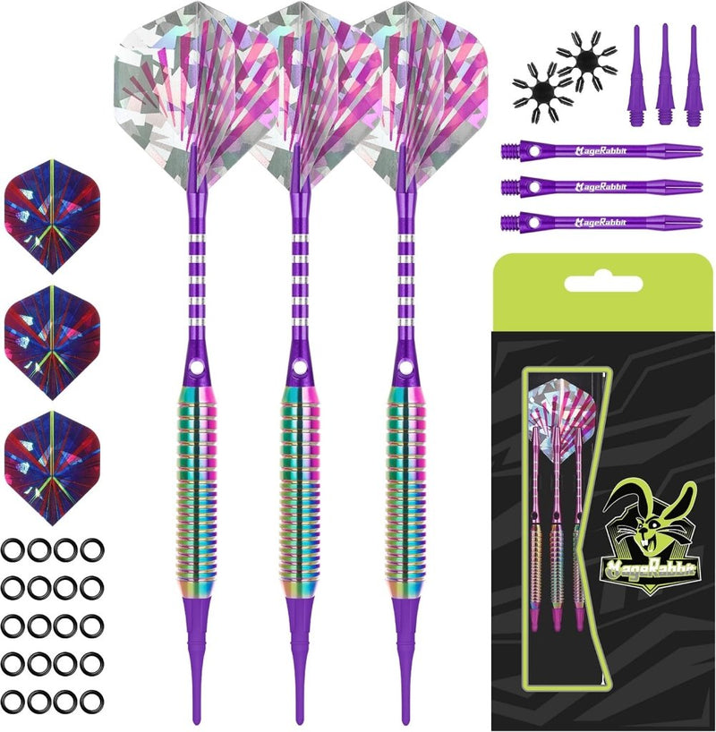 Laad afbeelding in Galerijviewer, Softtip dartpijlen 3 stuks 18 gram met aluminium shafts en reserveflights – elektronische darts – dartaccessoires - happygetfit.com
