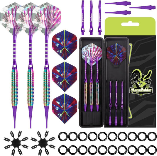 Softtip dartpijlen 3 stuks 18 gram met aluminium shafts en reserveflights – elektronische darts – dartaccessoires - happygetfit.com