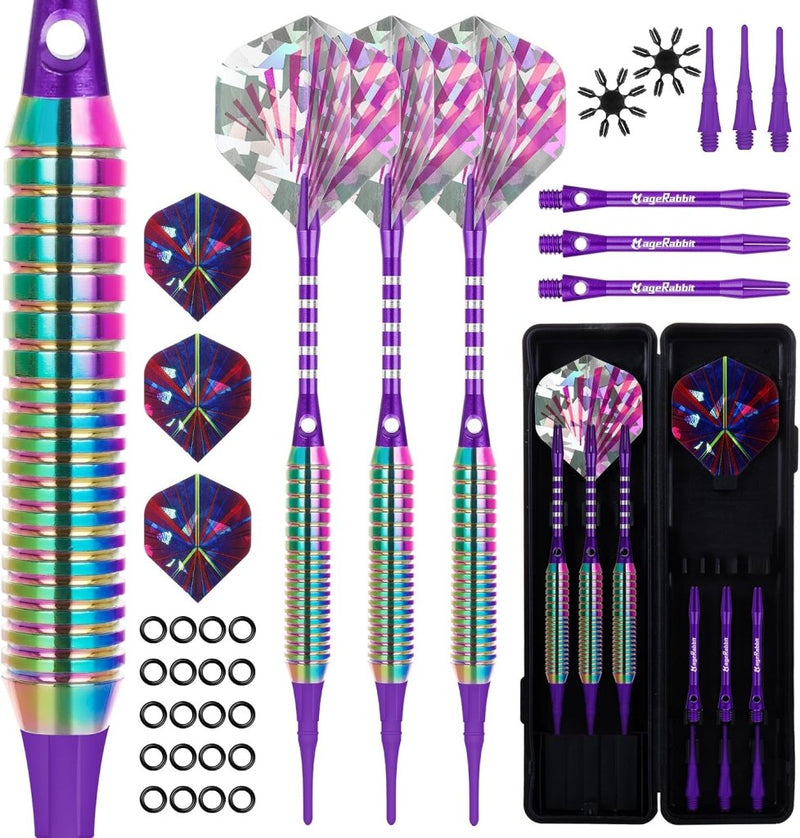 Laad afbeelding in Galerijviewer, Softtip dartpijlen 3 stuks 18 gram met aluminium shafts en reserveflights – elektronische darts – dartaccessoires - happygetfit.com
