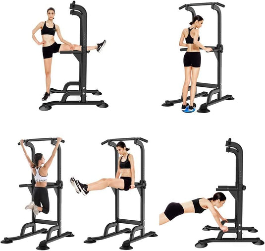 SogesHome optrekstang krachttoren trainingsapparatuur voor thuisgymnastiek dipstation in verstelbare hoogte dipstatieven bar training lichaamstraining, NSD-PSBB005-01 - happygetfit.com