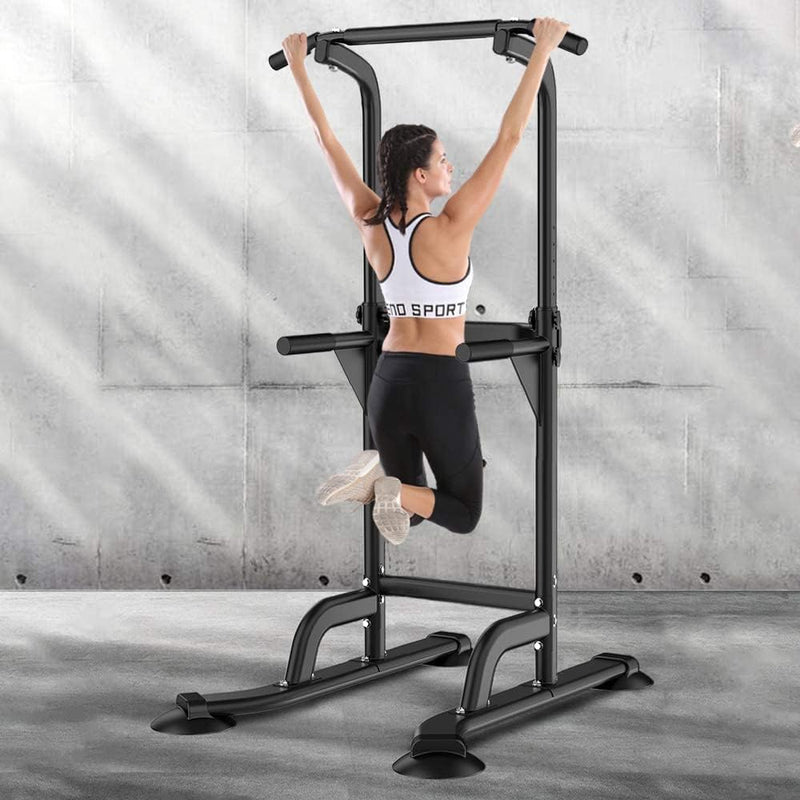 Load image into Gallery viewer, SogesHome optrekstang krachttoren trainingsapparatuur voor thuisgymnastiek dipstation in verstelbare hoogte dipstatieven bar training lichaamstraining, NSD-PSBB005-01 - happygetfit.com
