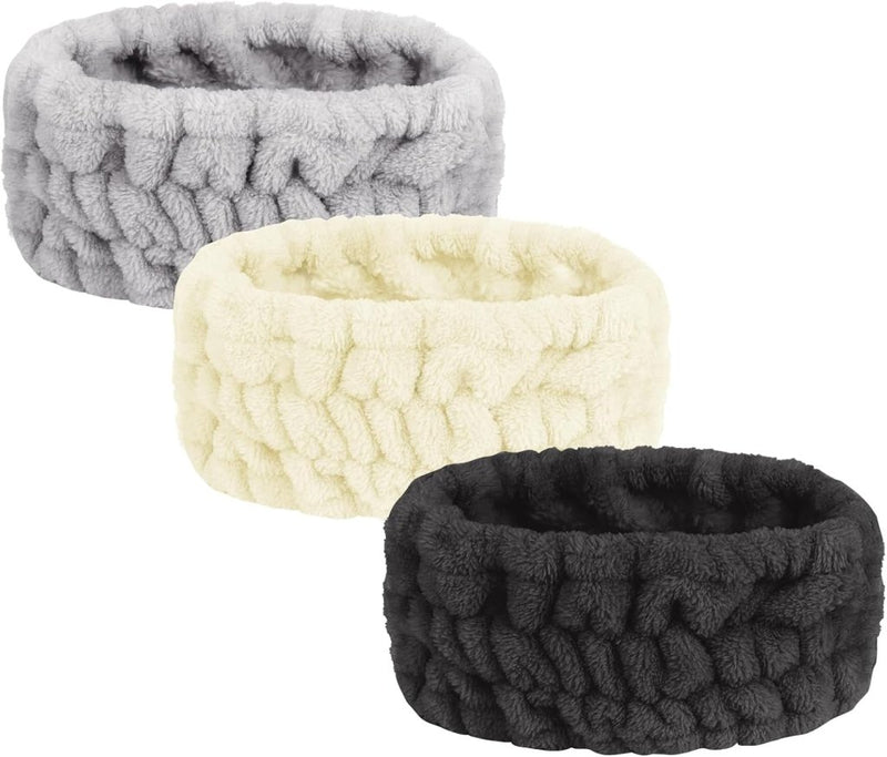 Bild im Galerie-Viewer laden, Spa hoofdbanden 3 stuks van zacht elastisch koraalfleece 7,5 cm breed voor gezichtsverzorging en yoga – haarbanden – make-upbanden - happygetfit.com
