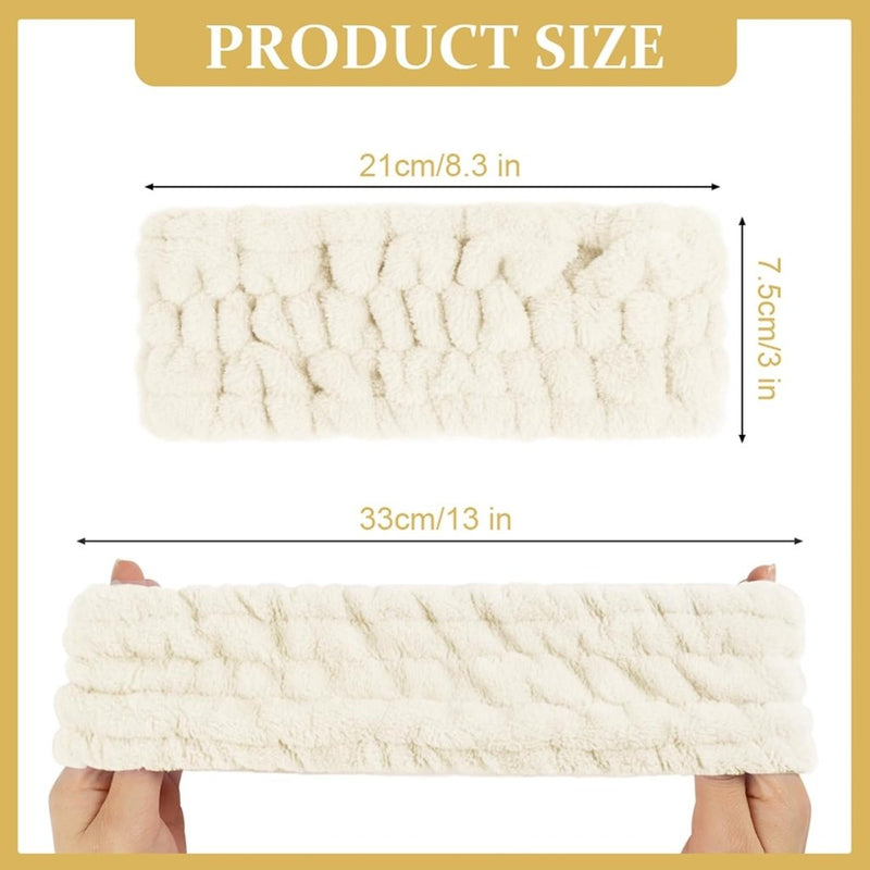 Bild im Galerie-Viewer laden, Spa hoofdbanden 3 stuks van zacht elastisch koraalfleece 7,5 cm breed voor gezichtsverzorging en yoga – haarbanden – make-upbanden - happygetfit.com

