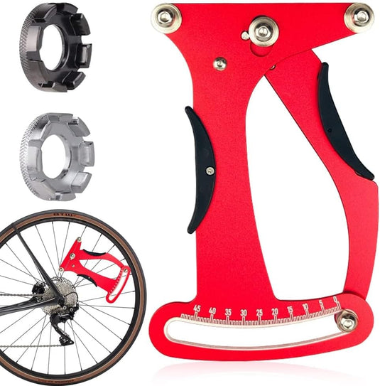spaakspanningmeter, fietsspaken tensiemeter kalibratiegereedschap fietsreparatiegereedschap met 2 spaaksleutels precies voor fietsbandspaken fabricage of correctie (Rood) - happygetfit.com