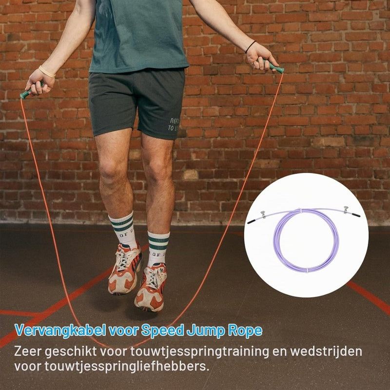 Load image in Gallery Viewer, Speed jump rope vervangingskabel 3 meter x 2,5 mm lichtgroen – springtouw kabel – fitness accessoires - happygetfit.com
