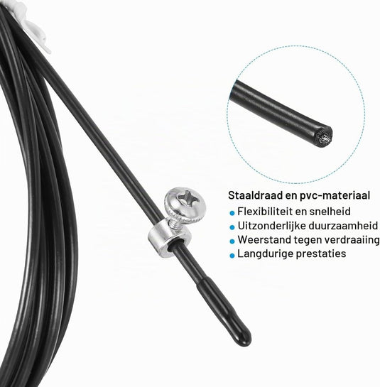 Speed jump rope vervangingskabel 3 meter x 2,5 mm rood – springtouw kabel – fitness accessoires - happygetfit.com