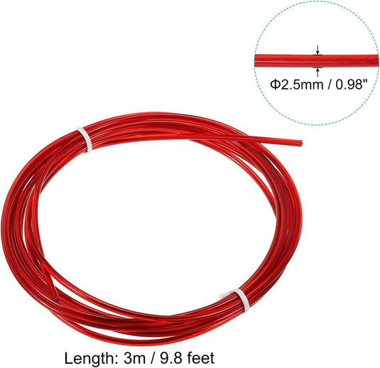 Speed jump rope vervangingskabel 3 meter x 2,5 mm rood – springtouw kabel – fitness accessoires - happygetfit.com