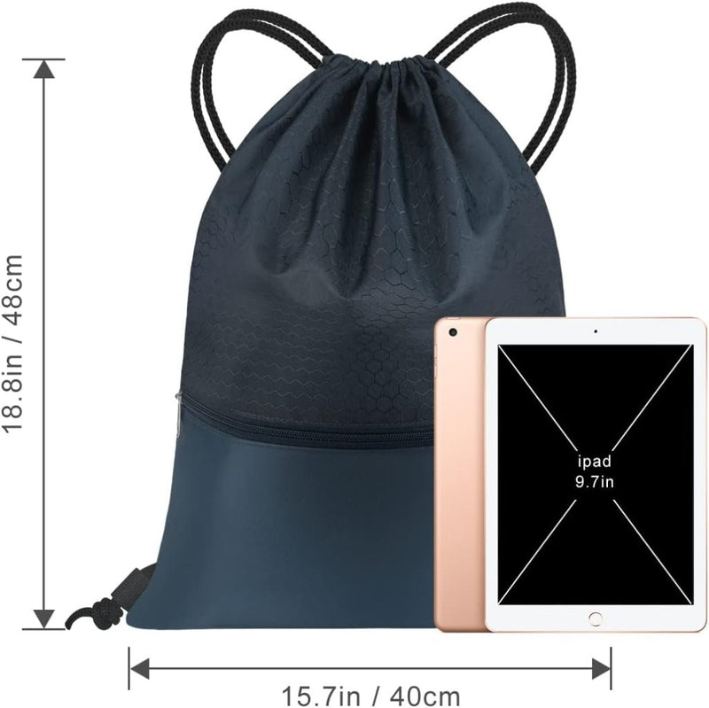 Charger l’image dans la visionneuse de galerie, Sport rugzak met trekkoord 41 x 33,5 cm van slijtvast Oxford met gaasvak en hoofdtelefoonopening – zwemtas – gymrugzak - happygetfit.com
