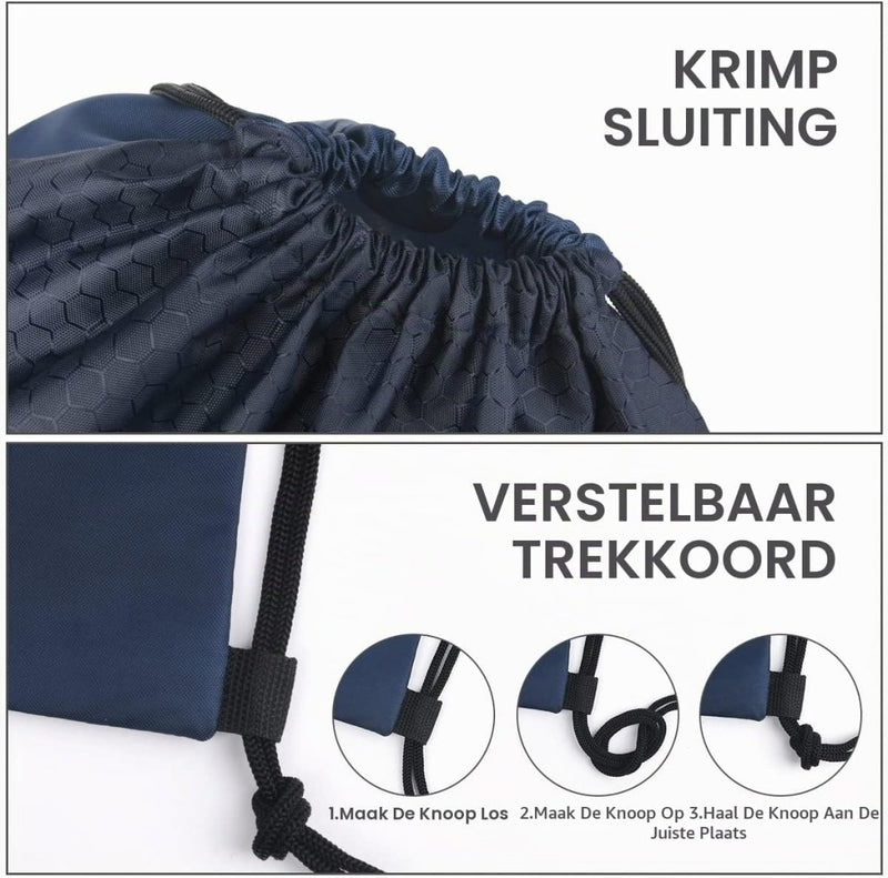 Charger l’image dans la visionneuse de galerie, Sport rugzak met trekkoord 41 x 33,5 cm van slijtvast Oxford met gaasvak en hoofdtelefoonopening – zwemtas – gymrugzak - happygetfit.com
