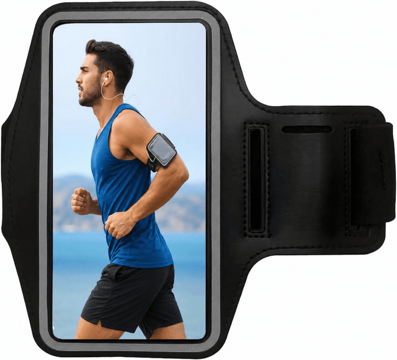 Load image into Gallery viewer, Sportarmband Telefoon Hardlopen – Universele Smartphone Armband tot 6,5 Inch – Touchscreen – Fitness Fietsen Joggen – Zwart - happygetfit.com
