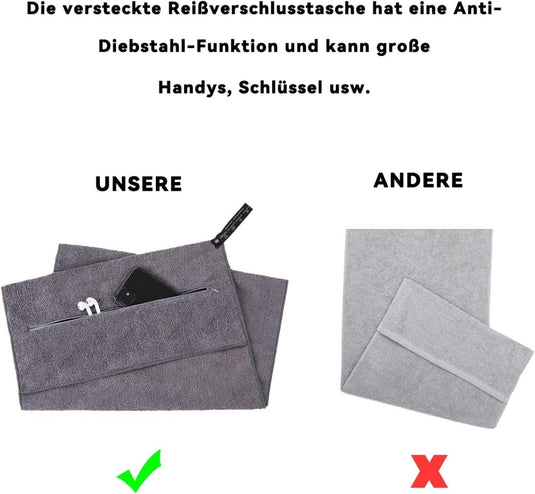 🧼 Sporthanddoek met ritsvak – hygiënisch, slim en altijd klaar voor je training 💪 - happygetfit.com
