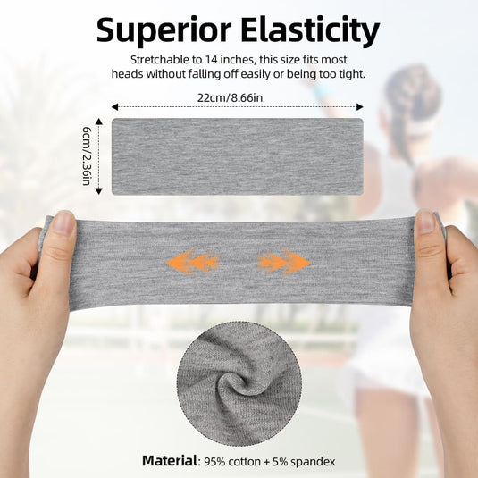 Sporthoofdbanden 8 stuks van elastisch polyester met antislip pasvorm voor hardlopen yoga en fitness – zweetabsorberende haarbanden – sportbandana - happygetfit.com