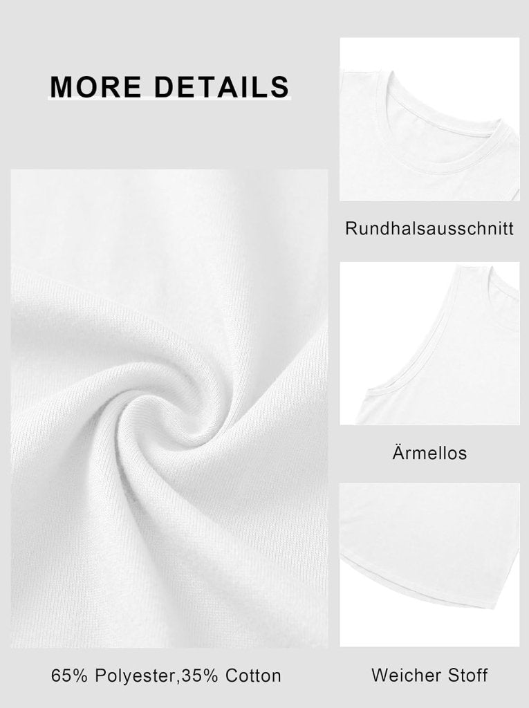 Carica immagine in Galleria Viewer, Sportieve tanktop heren van polyester en katoen met ronde hals en brede armsgaten – fitness tanktop – bodybuilding kleding - happygetfit.com
