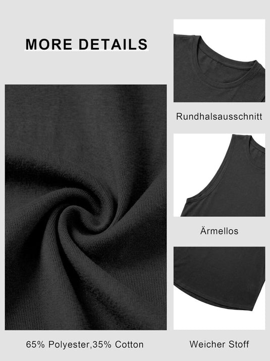 Sportieve tanktop heren van polyester en katoen met ronde hals en brede armsgaten – fitness tanktop – bodybuilding kleding - happygetfit.com