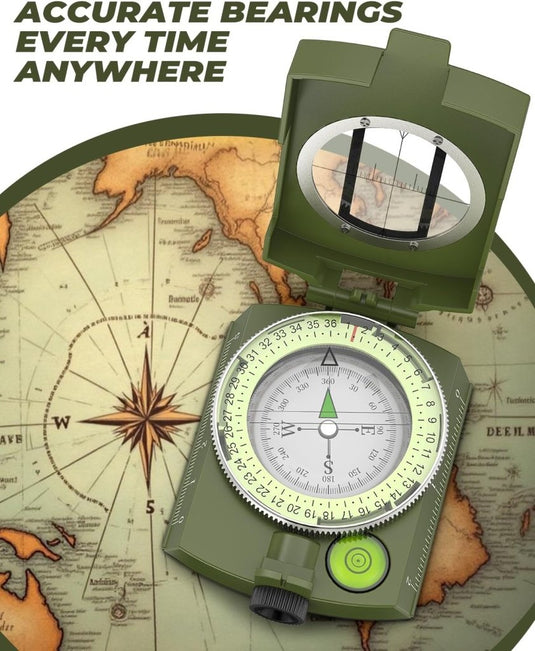Sportneer Kompas Wandelen Kompas Navigatie, Waterdicht Schokbestendig Militair Kompas Voor Wandelen Klimmen Fietsen Verkennen Geologie Outdoor Activiteiten - happygetfit.com