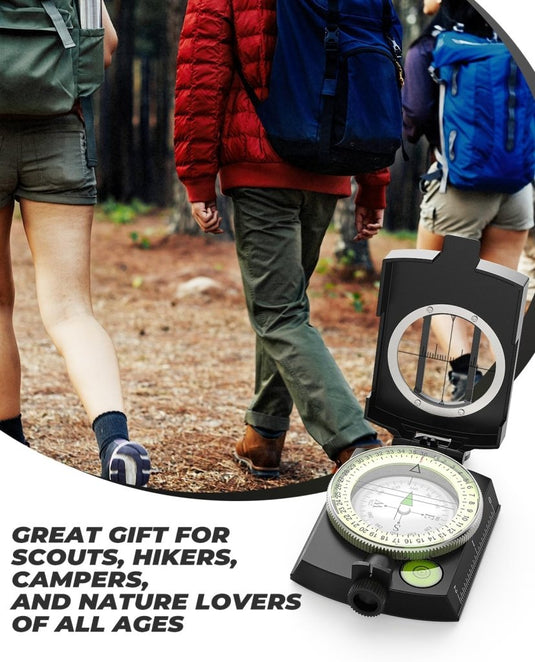 Sportneer Kompas Wandelen Kompas Navigatie, Waterdicht Schokbestendig Militair Kompas Voor Wandelen Klimmen Fietsen Verkennen Geologie Outdoor Activiteiten - happygetfit.com