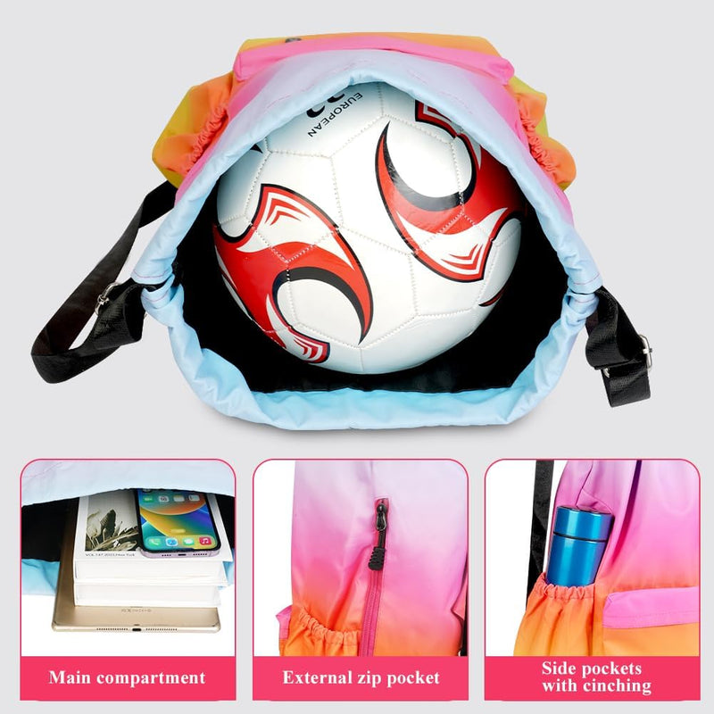 Load image in Gallery Viewer, Sportrugzak met trekkoord 20 liter met waterbestendige vakken en verstelbare schouderbanden voor zwemmen en fitness – gymtas – zwemrugzak - happygetfit.com
