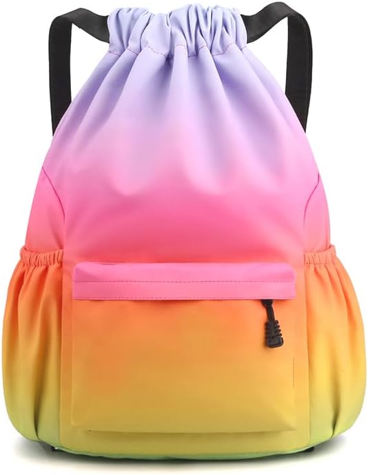 Load image in Gallery Viewer, Sportrugzak met trekkoord 20 liter met waterbestendige vakken en verstelbare schouderbanden voor zwemmen en fitness – gymtas – zwemrugzak - happygetfit.com
