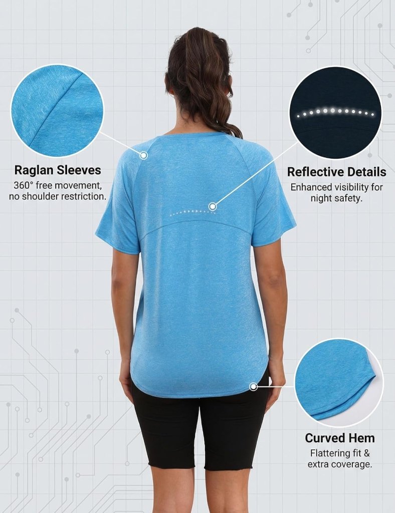 Laad afbeelding in Galerijviewer, Sportshirt dames met ronde hals en raglanmouwen van sneldrogende stretchstof – hardloopshirt – trainingskleding - happygetfit.com

