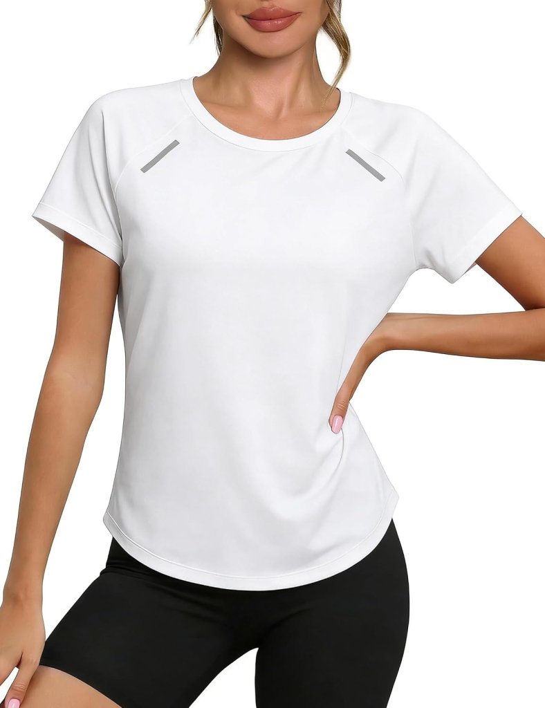 Laad afbeelding in Galerijviewer, Sportshirt dames met ronde hals en raglanmouwen van sneldrogende stretchstof – hardloopshirt – trainingskleding - happygetfit.com
