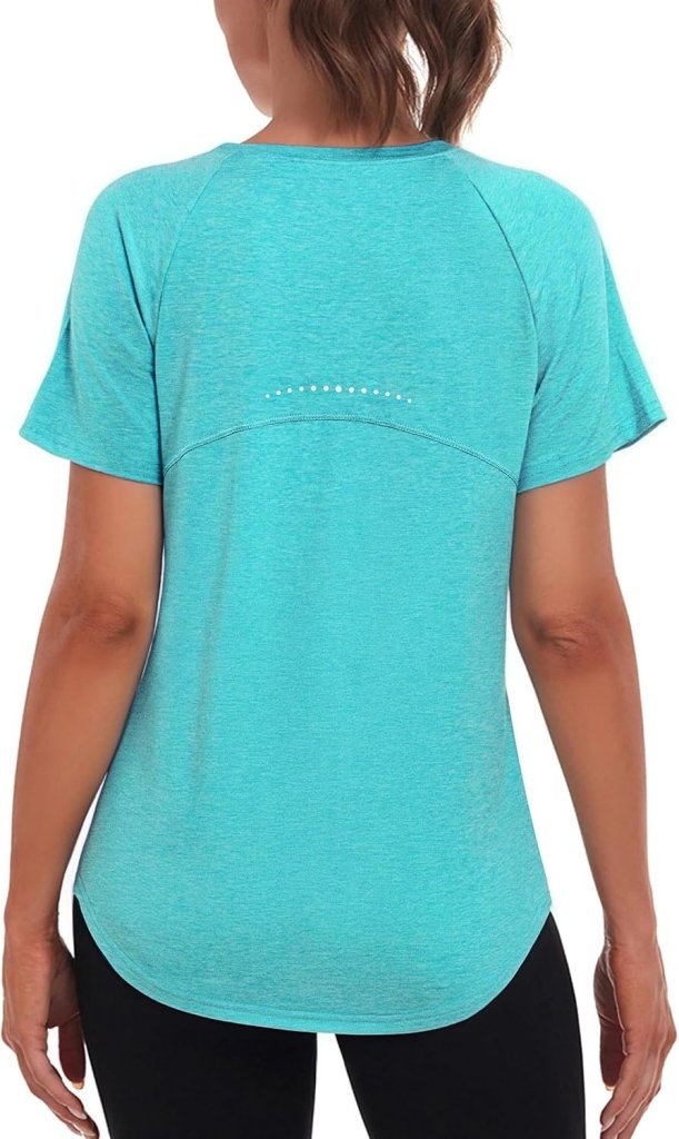 Laad afbeelding in Galerijviewer, Sportshirt dames met ronde hals en raglanmouwen van sneldrogende stretchstof – hardloopshirt – trainingskleding - happygetfit.com
