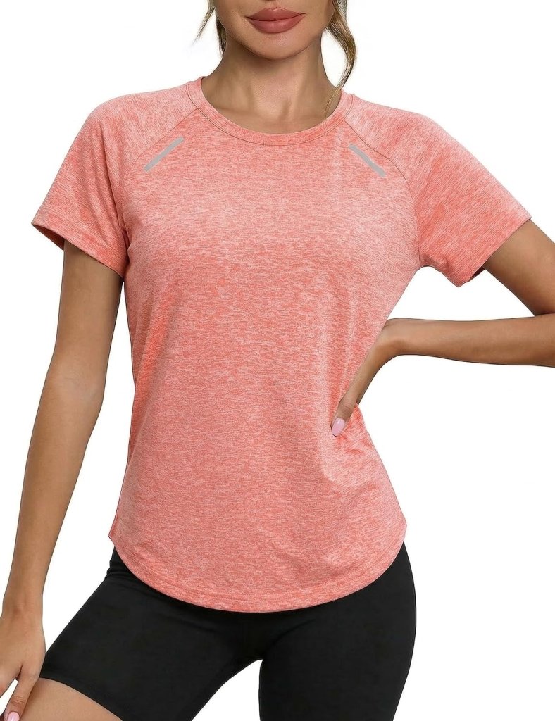Laad afbeelding in Galerijviewer, Sportshirt dames met ronde hals en raglanmouwen van sneldrogende stretchstof – hardloopshirt – trainingskleding - happygetfit.com
