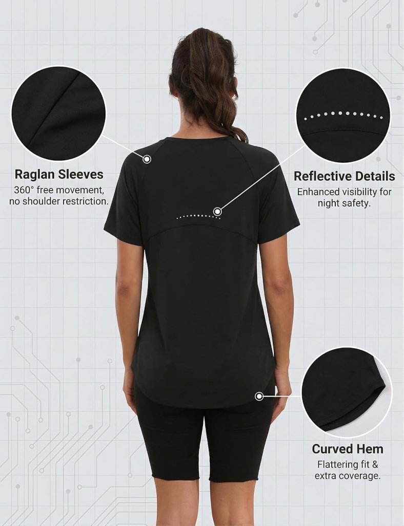 Laad afbeelding in Galerijviewer, Sportshirt dames met ronde hals en raglanmouwen van sneldrogende stretchstof – hardloopshirt – trainingskleding - happygetfit.com
