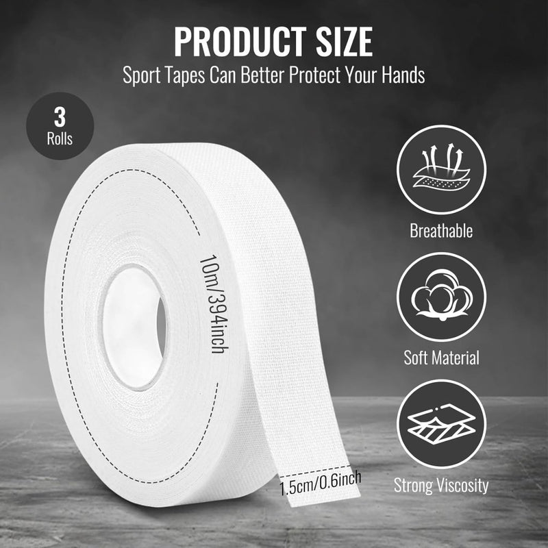 Charger l’image dans la visionneuse de galerie, Sporttape 3 rollen 1,5 cm x 10 meter van ademend katoen voor vingers en gewrichten – kinesiotape – vingerbescherming - happygetfit.com
