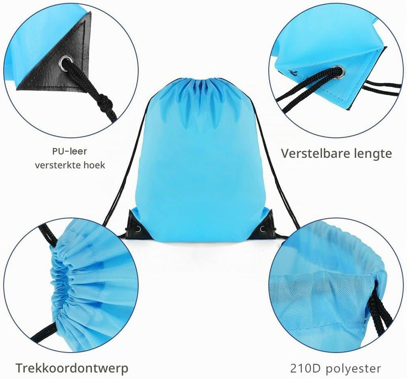 Bild im Galerie-Viewer laden, Sporttas met trekkoord 33 x 42 cm van lichtgewicht polyester met verstelbare schouderkoorden – gymtas – zwemtas - happygetfit.com
