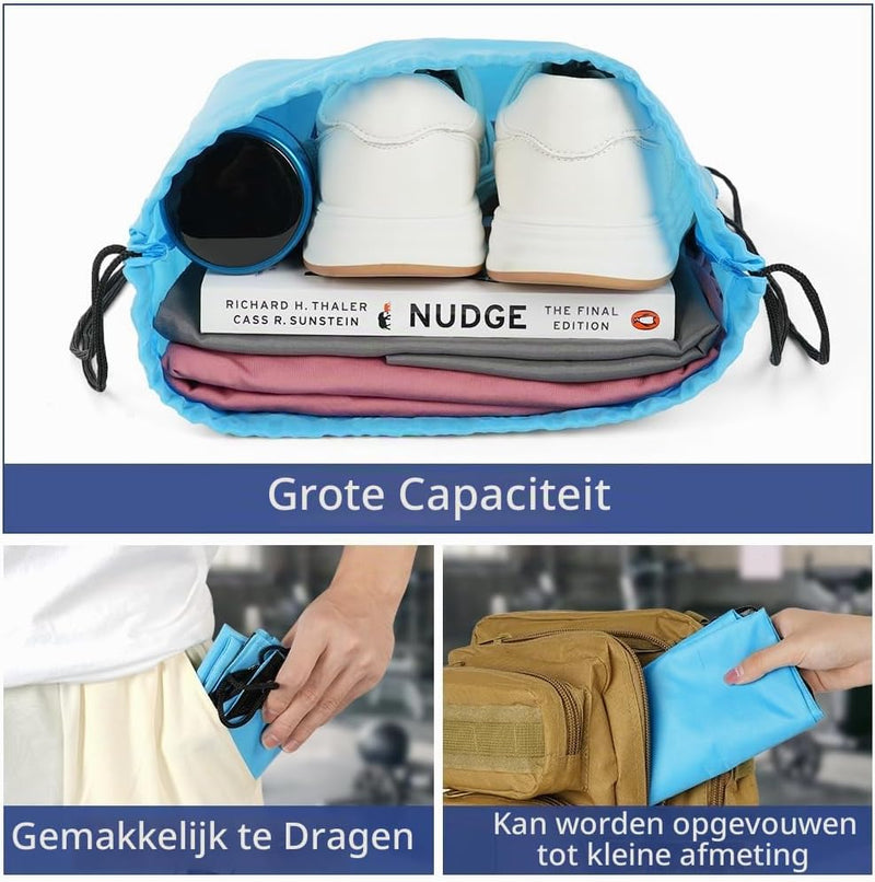 Bild im Galerie-Viewer laden, Sporttas met trekkoord 33 x 42 cm van lichtgewicht polyester met verstelbare schouderkoorden – gymtas – zwemtas - happygetfit.com
