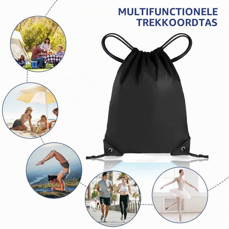 Bild im Galerie-Viewer laden, Sporttas met trekkoord 33 x 42 cm van lichtgewicht polyester met verstelbare schouderkoorden – gymtas – zwemtas - happygetfit.com
