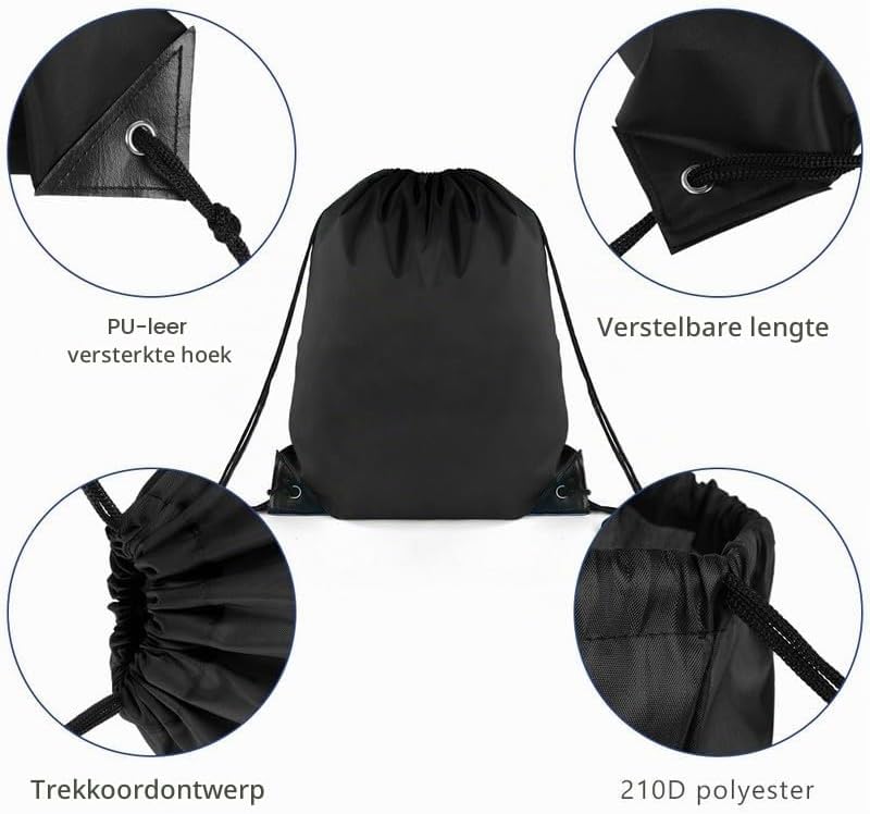 Bild im Galerie-Viewer laden, Sporttas met trekkoord 33 x 42 cm van lichtgewicht polyester met verstelbare schouderkoorden – gymtas – zwemtas - happygetfit.com
