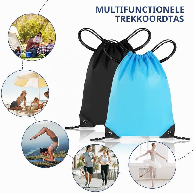 Bild im Galerie-Viewer laden, Sporttas met trekkoord 33 x 42 cm van lichtgewicht polyester met verstelbare schouderkoorden – gymtas – zwemtas - happygetfit.com
