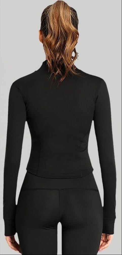Sporttop dames met korte mouwen en ritssluiting in aansluitend cropped model voor yoga en fitness – trainingsshirt – yogakleding - happygetfit.com