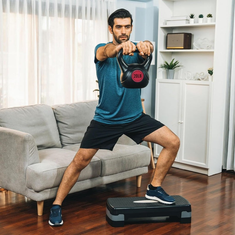 Load image into Gallery viewer, Sporzon! Kettlebell met brede grip, fitnessgewicht, set van 4, inclusief 2,3 kg, 4,5 kg, 6,8 kg, 9,1 kg, meerkleurig - happygetfit.com
