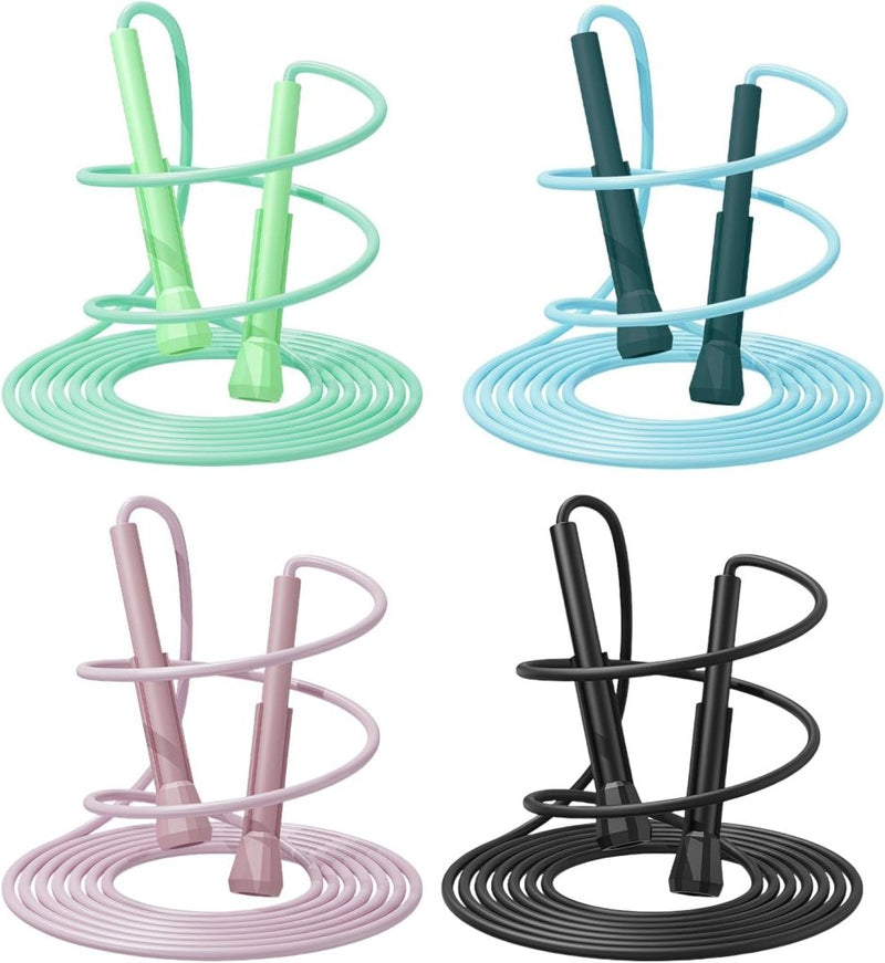 Bild im Galerie-Viewer laden, Springtouwen 4 stuks verstelbaar tot 280 cm met antislip handgrepen voor fitness en conditietraining – speedrope – touwspringen - happygetfit.com
