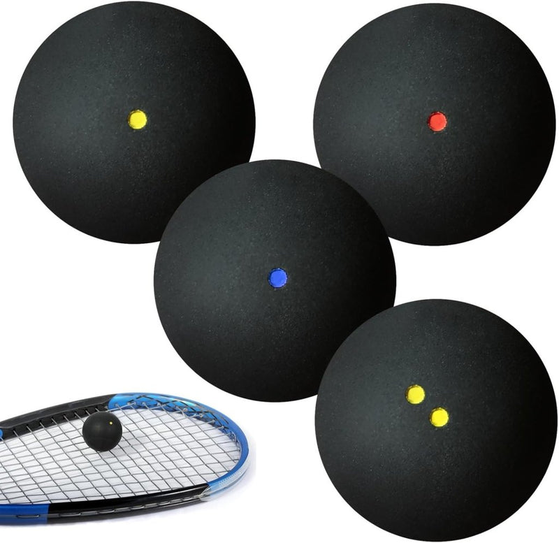 Chargez l'image dans la visionneuse de la galerie, Squashballen set van 4 high bounce zwart - happygetfit.com
