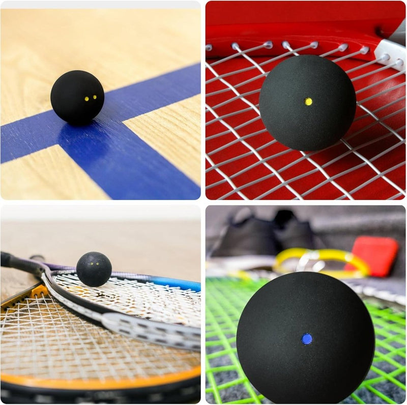 Chargez l'image dans la visionneuse de la galerie, Squashballen set van 4 high bounce zwart - happygetfit.com
