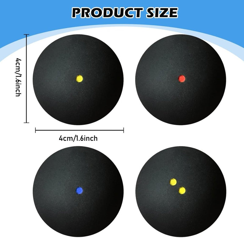 Chargez l'image dans la visionneuse de la galerie, Squashballen set van 4 high bounce zwart - happygetfit.com
