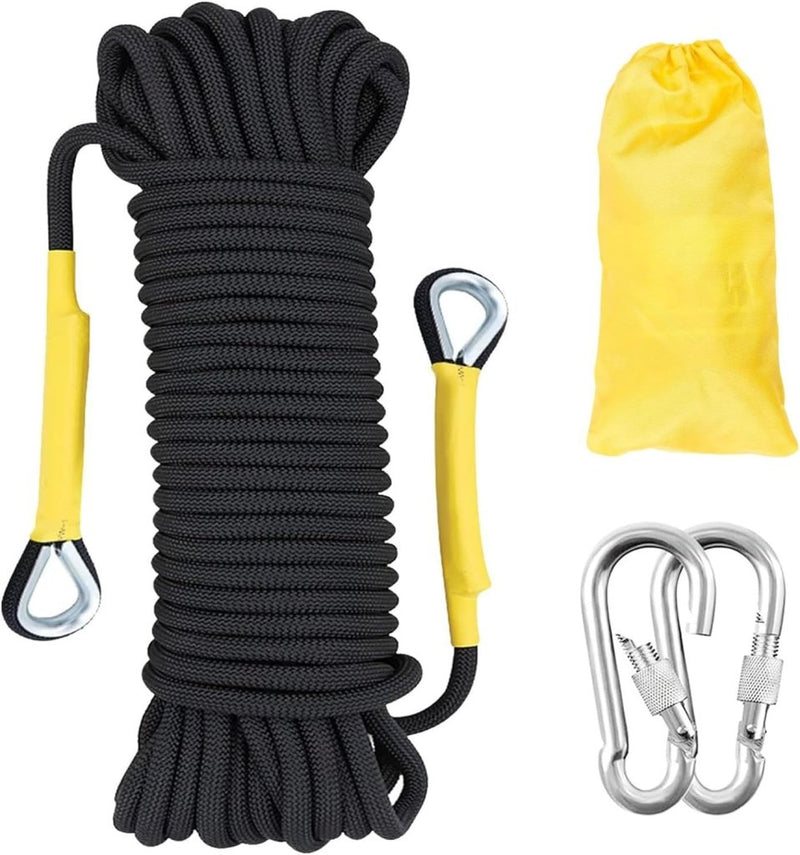 Laad afbeelding in Galerijviewer, Statisch outdoor touw 10 m x 12 mm – nylon touw met 2 stalen haken voor camping en survival - happygetfit.com
