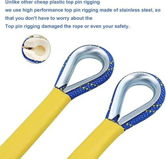 Statisch outdoor touw 10 m x 8 mm – met 2 karabijnhaken voor camping en buitengebruik - happygetfit.com