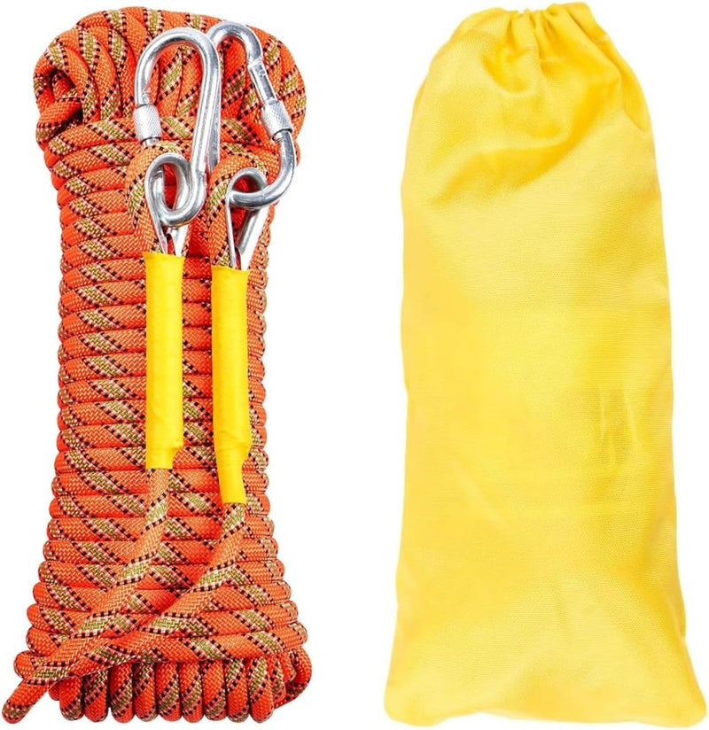 Laad afbeelding in Galerijviewer, Statisch outdoor touw 10 m x 8 mm – nylon touw met 2 stalen haken voor camping en survival - happygetfit.com
