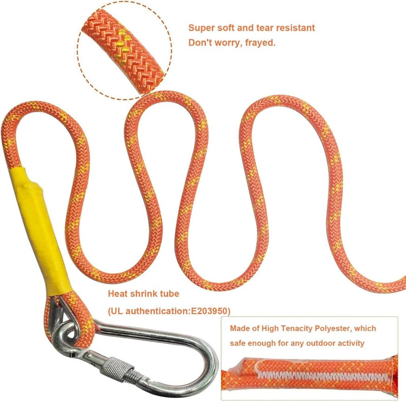 Laad afbeelding in Galerijviewer, Statisch outdoor touw 2 m x 8 mm – nylon touw met 2 stalen haken voor camping en buitengebruik - happygetfit.com
